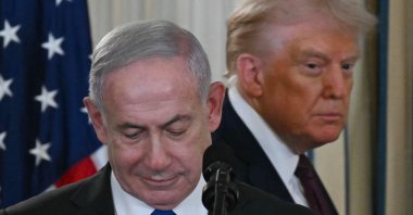 U.S. President Donald Trump and Israeli Prime Minister Benjamin Netanyahu (L) arrive for a press conference at the White House, Washington, U.S., Sept. 29, 2025. (AFP Photo)