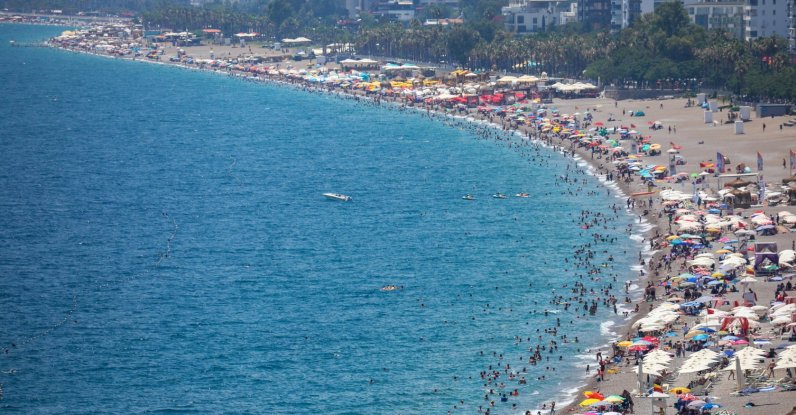 The Konyaaltı Beach, Antalya, southern Türkiye, July 13, 2022. (DHA Photo)