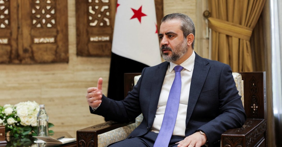 Syrian Foreign Minister Asaad al-Shaibani, speaks during an interview with Reuters in Damascus, Syria, Aug. 22, 2026. (Reuters Photo)