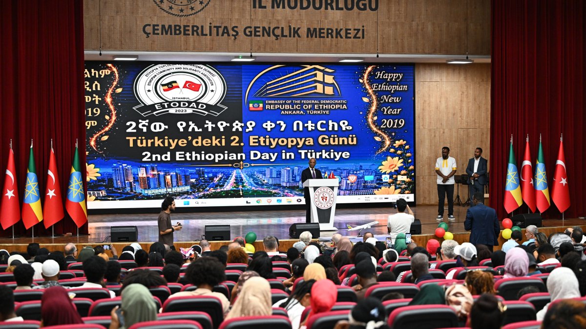 Ethiopia’s Ambassador to Türkiye, Adem Mohamed Mahmud, makes opening remarks during the second Ethiopian Day Celebration, Istanbul, Türkiye, Aug. 23, 2026. (AA Photo)
