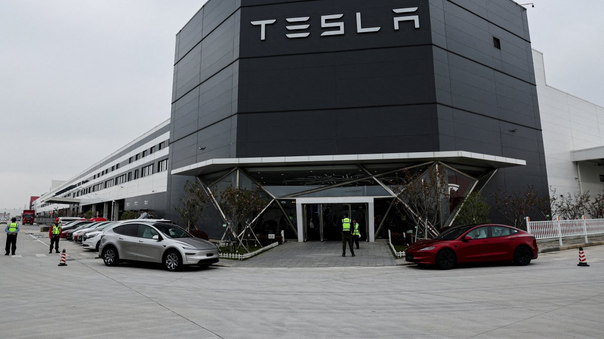 The Tesla Gigafactory during a government-organized media trip, Shanghai, China, April 14, 2026. (Reuters Photo)