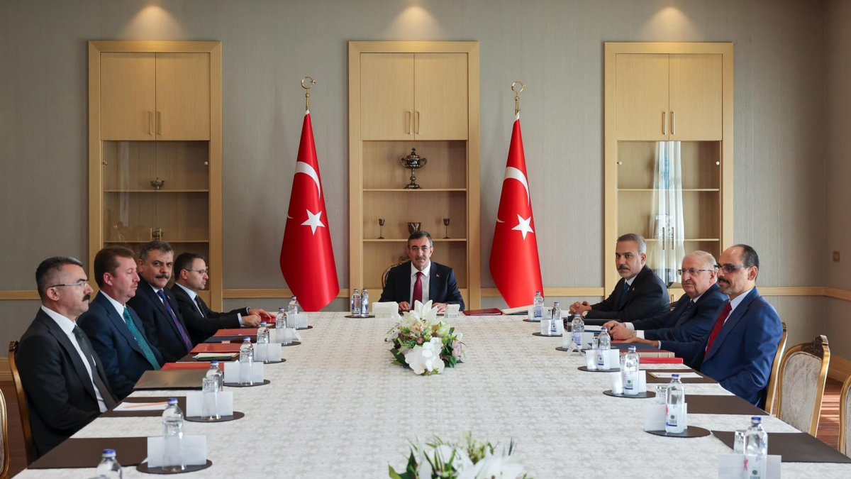 Monitoring and Evaluation Board, established under the Law on Strengthening National Solidarity and Social Integration, meets under the chairmanship of Vice President Cevdet Yılmaz, Aug. 24, 2026. (DHA Photo)