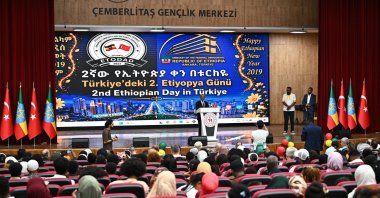 Ethiopia’s Ambassador to Türkiye, Adem Mohamed Mahmud, makes opening remarks during the second Ethiopian Day Celebration, Istanbul, Türkiye, Aug. 23, 2026. (AA Photo)