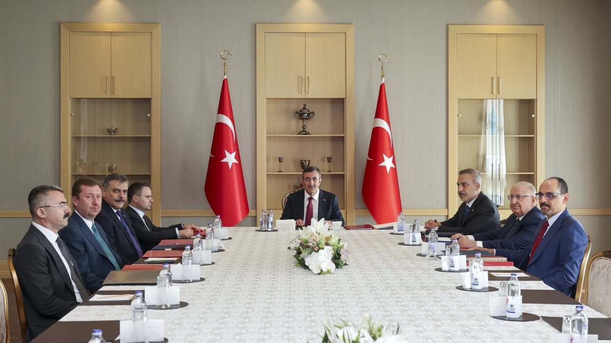 The Monitoring and Evaluation Board, established under the Law on Strengthening National Solidarity and Social Integration, meets under the chairpersonship of Vice President Cevdet Yılmaz, Aug. 24, 2026. (AA Photo)