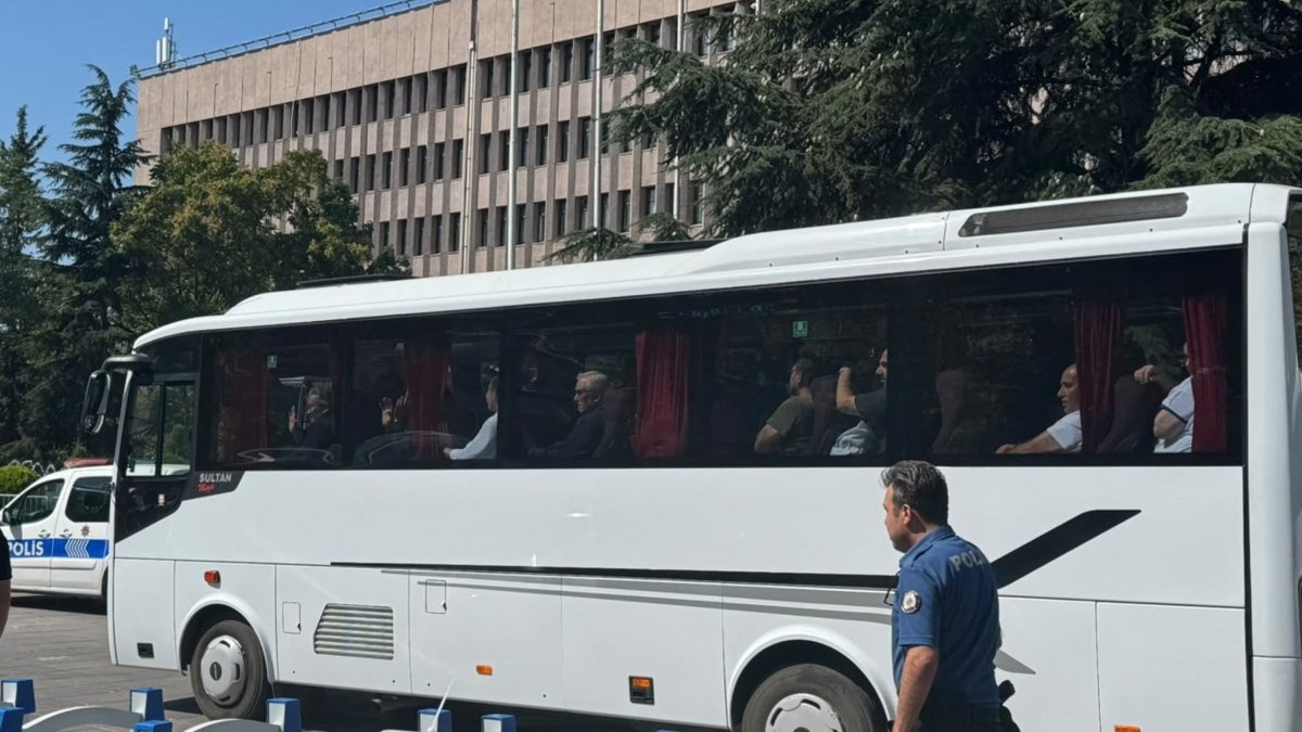 Suspects, including alleged crime group leader Alihan Kuriş, are detained as part of an investigation, Ankara, Türkiye, Aug. 16, 2026. (DHA Photo)