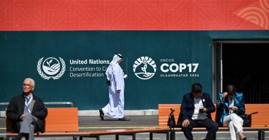 Visitors attend the 17th Session of the Conference of the Parties (COP17,) Ulaanbaatar, Mongolia, Aug. 24, 2026. (AFP Photo)