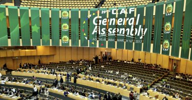 The general assembly of the Confederation of African Football (CAF) takes place, Addis Ababa, Ethiopia, March 16, 2017. (AP Photo)