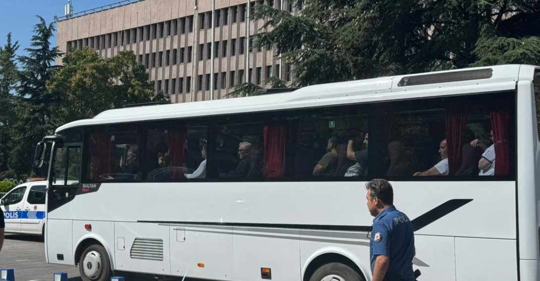 Suspects, including alleged crime group leader Alihan Kuriş, are detained as part of an investigation, Ankara, Türkiye, Aug. 16, 2026. (DHA Photo)