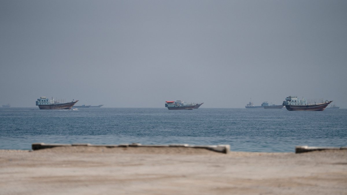 Vessels near the Strait of Hormuz, as seen from Musandam, Oman, Aug. 24, 2026. (Reuters Photo)