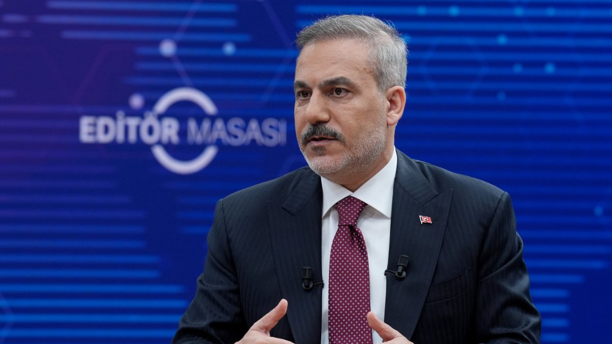 Foreign Minister Hakan Fidan speaks during an interview, Ankara, Aug. 8, 2026. (AA File Photo)