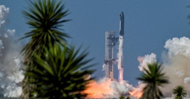 The SpaceX Starship and Super Heavy v3 Booster lift off on its 13th test flight from the SpaceX launch complex in Starbase, Texas, U.S., July 24, 2026. (Reuters Photo)