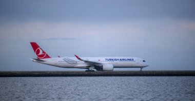 A Turkish Airlines aircraft is photographed at San Francisco International Airport, San Francisco, U.S., Aug. 17, 2026. (AA Photo)