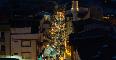 An aerial view of Üsküdar Gastronomy street, Istanbul, Türkiye, March 2, 2025 (Shutterstock Photo)