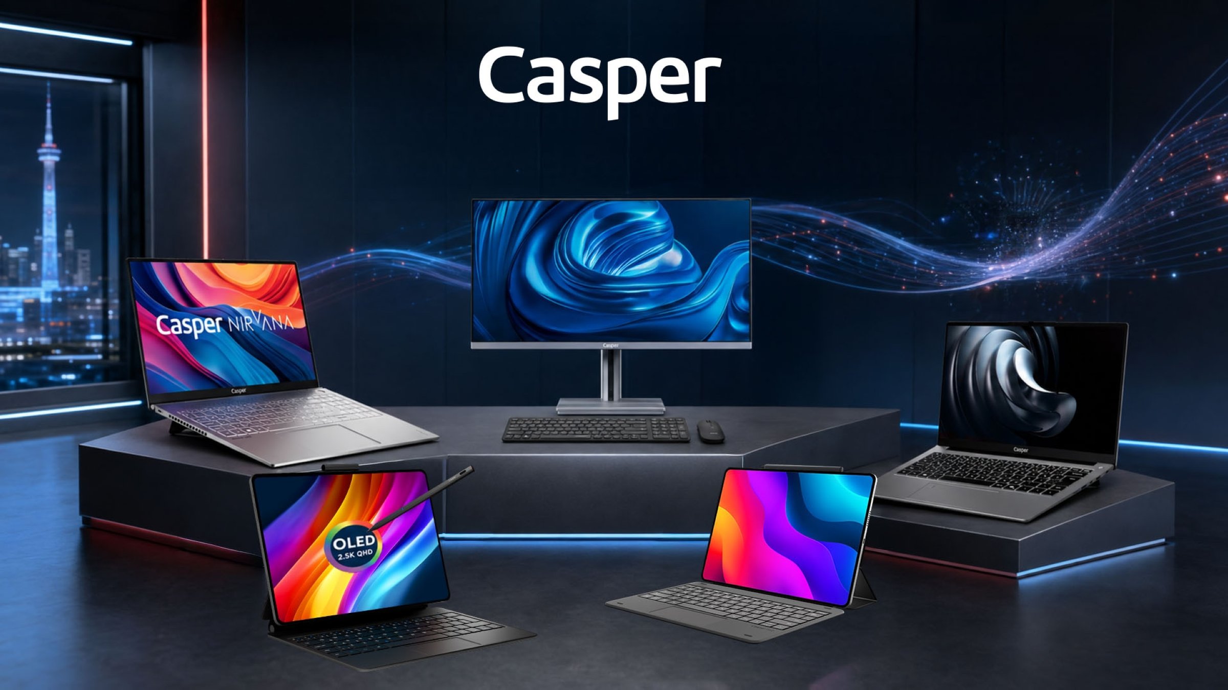 "Casper's Nirvana family addresses everyday productivity across several form factors, while Excalibur provides GPU and cooling resources for more demanding professional and gaming workloads." (Courtesy of Casper)