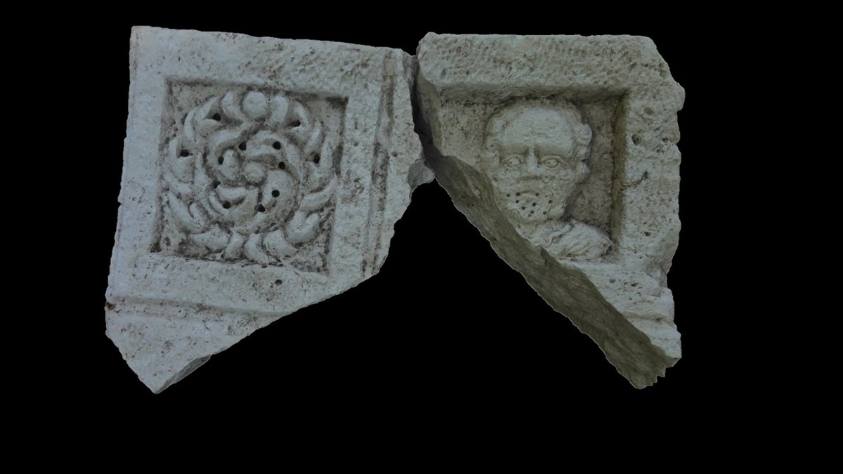 Archaeologists uncover the monumental Heracles Gate during excavations along B Street in the ancient city of Side, Antalya province, southern Türkiye, Aug. 25, 2026. (AA Photo)