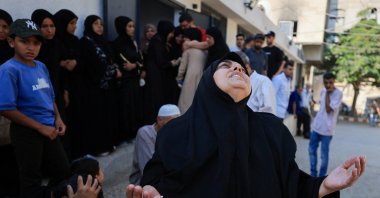 A mourner reacts during the funeral of Palestinians who were killed in Israeli strikes, according to medics, Gaza City, Palestine, Aug. 26, 2026. (Reuters Photo)