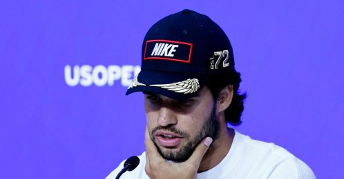 Spain's Carlos Alcaraz during the U.S. Open press conference at Billie Jean King National Tennis Center, Flushing Meadows, New York, U.S., Aug. 28, 2026. (Reuters Photo)