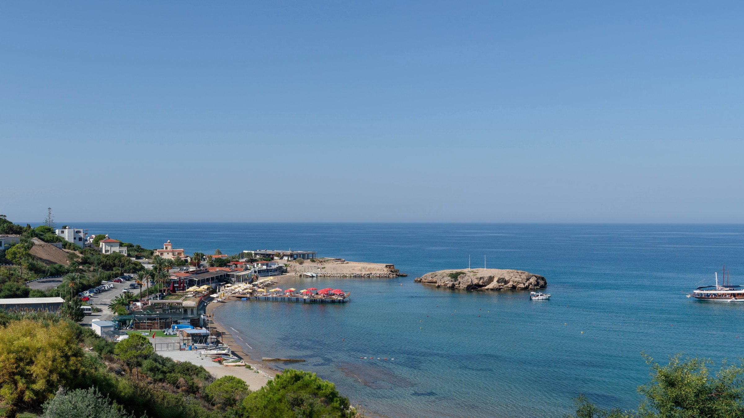 The beach next to the Monument of Freedom and Peace in Karaoğlanoğlu, Girne (Kyrenia), Turkish Republic of Northern Cyprus, Nov. 23, 2023. (Shutterstock Photo)