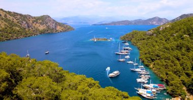 An undated photo shows the coast of Fethiye where Türkiye designated a marine park to the chagrin of Greece, in Muğla, southwestern Türkiye. (DHA Photo) 