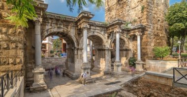 An undated general view of Hadrian's Gate, Antalya, Türkiye. (Shutterstock Photo)