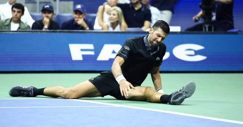 Serbia's Novak Djokovic reacts against Argentina's Mariano Navone during their U.S. Open singles match in New York City, U.S., Aug. 30, 2026. (AFP Photo)