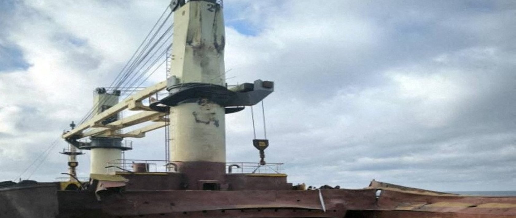 A view shows a damaged civilian cargo vessel, carrying wheat grain to Egypt, Sept. 12, 2024. (Reuters File Photo)