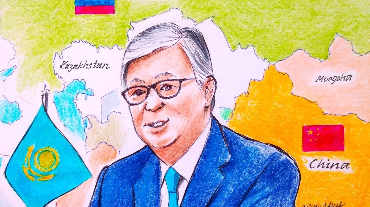 "The results indicate that a political ground has emerged on which the reforms carried out under President Kassym-Jomart Tokayev can be implemented within the new institutional structure." (Illustration by Erhan Yalvaç)