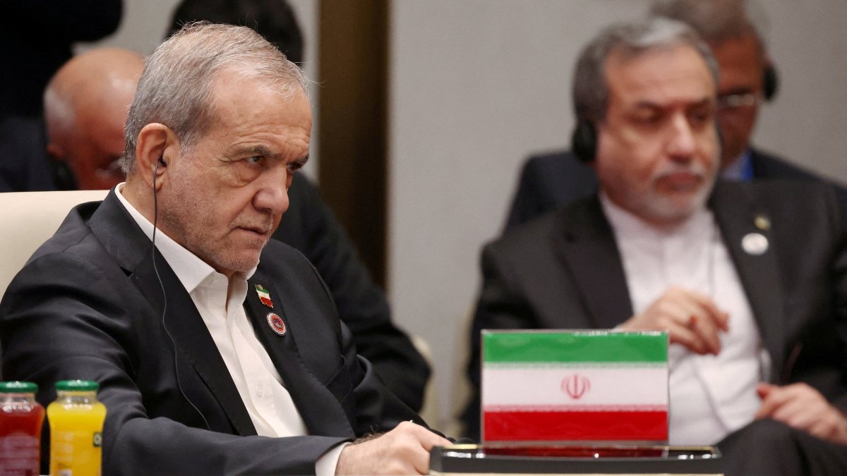Iranian President Masoud Pezeshkian attends a session of the Shanghai Cooperation Organisation (SCO) summit in Bishkek, Kyrgyzstan, Sept. 1, 2026. (Reuters Photo)