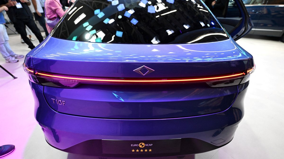 A Togg T10F is displayed during the press and media day of the IAA auto show, Munich, Germany, Sept. 8, 2025. (Reuters Photo)