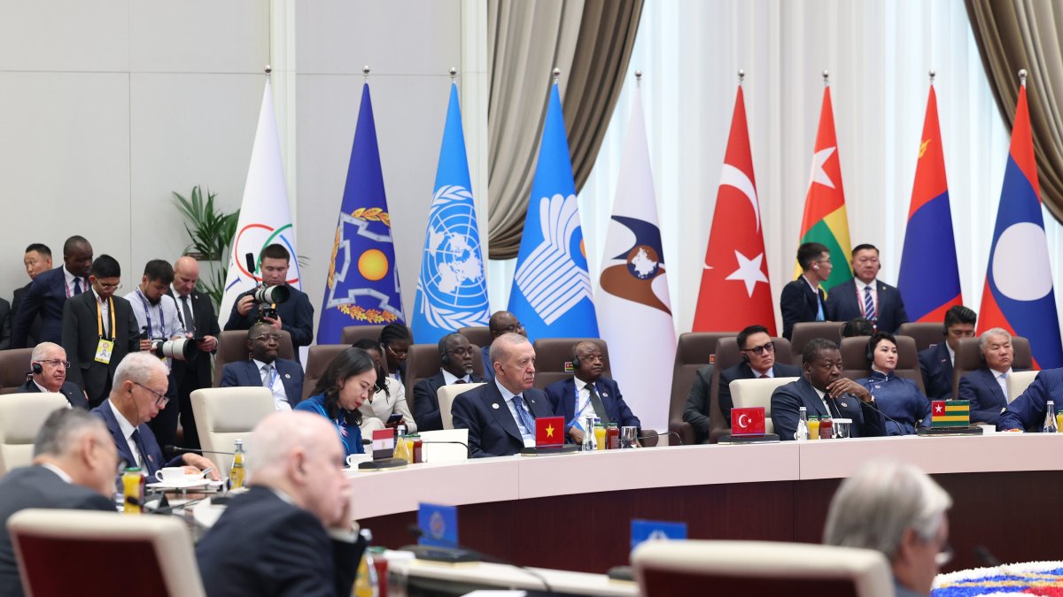 President Recep Tayyip Erdoğan attends the summit in Bishkek, Kyrgyzstan, Sept. 1, 2026. (AA Photo)