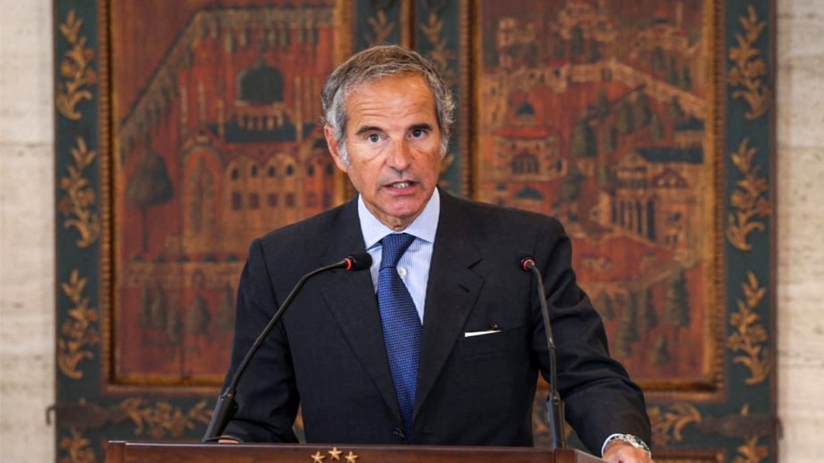  International Atomic Energy Agency (IAEA) Director General Rafael Grossi attends a news conference after his meeting with Syria's interim foreign minister in Damascus, Aug.18, 2026. (AFP via SANA)