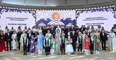 First lady Emine Erdoğan attends a program hosted by Kyrgyz first lady Aygül Caparova for leaders' spouses, Bishkek, Kyrgyzstan, Sept. 1, 2026. (AA Photo)