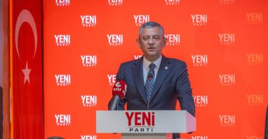 New Party Chairperson Özgür Özel speaks during the opening of the party’s first Party Assembly meeting at its headquarters, Ankara, Türkiye, Aug. 31, 2026. (DHA Photo)