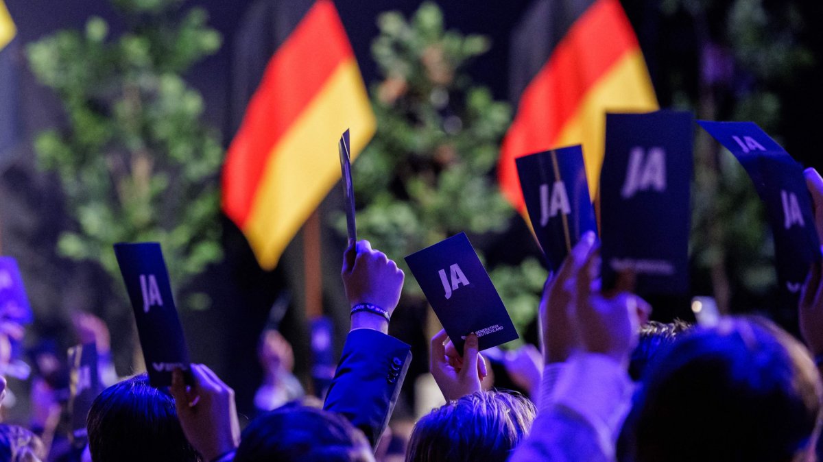Delegates vote during the federal congress of Generation Germany, the youth organization of the far-right Alternative for Germany (AfD) party, Magdeburg, Germany, Aug. 29, 2026. (AFP Photo)