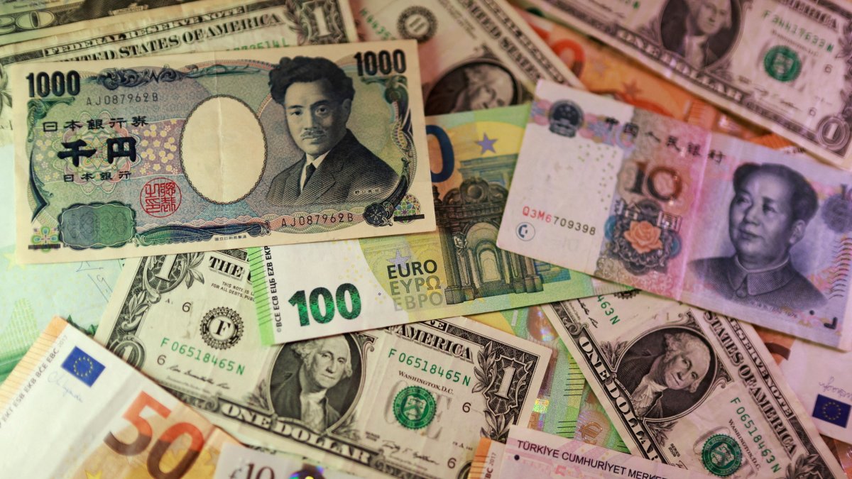 U.S. dollar, euro, yen, pound, Turkish lira, yuan banknotes are seen in this illustration taken March 24, 2026. (Reuters Photo)