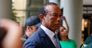 Golfer Tiger Woods walks outside the courthouse, where he is scheduled to appear before a judge in person for the first time since his March 27 car accident, when he was arrested on a misdemeanor driving under the influence (DUI) charge after a rollover crash, Stuart, Florida, U.S., Sept. 2, 2026. (Reuters Photo)