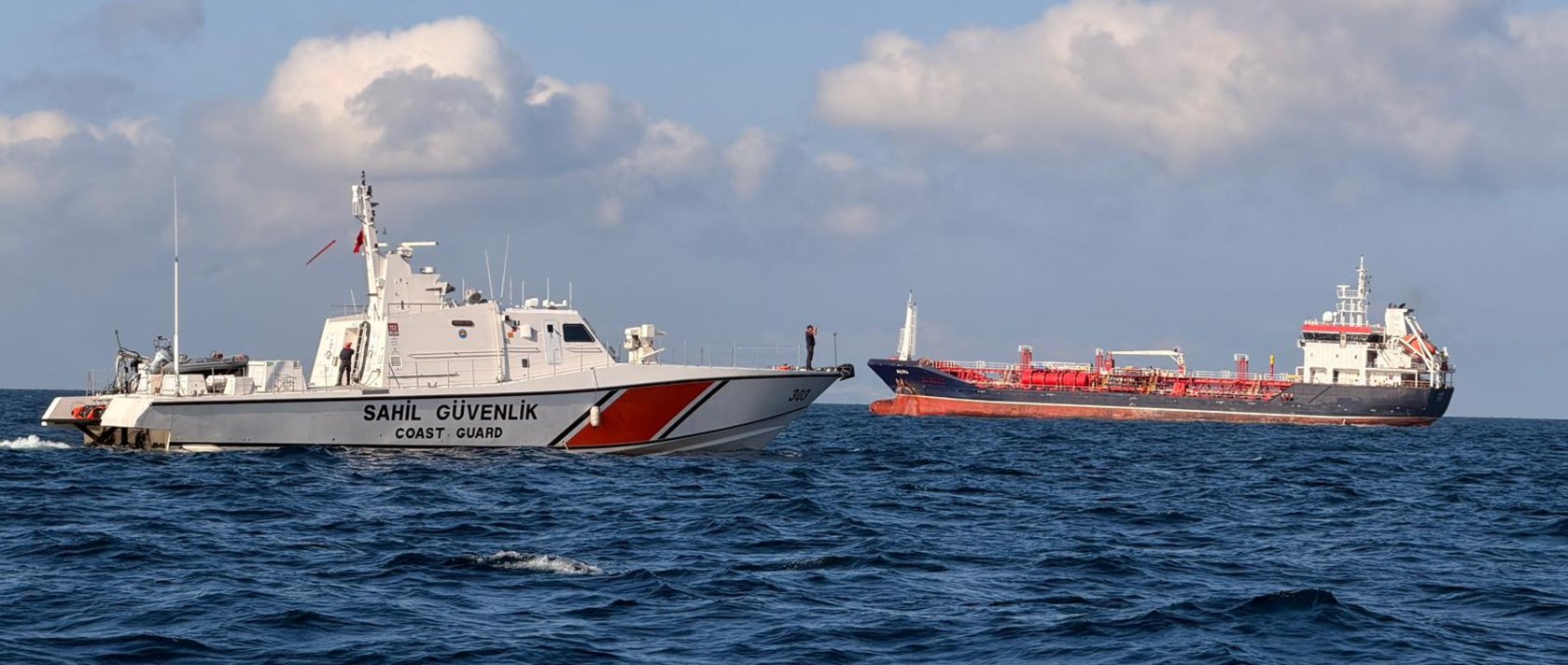 Search and rescue operations are conducted off Silivri after two Turkish-flagged commercial ships collided, Istanbul, Türkiye, Sept. 2, 2026. (AA Photo)