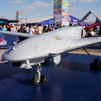 The Bayraktar TB2 drone developed by Baykar is photographed during Teknofest, Ankara, Türkiye, Aug. 30, 2023. (Reuters Photo)