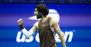 Spain's Carlos Alcaraz reacts after a point during the men's singles second-round tennis match against Portugal's Jaime Faria on day four of the US Open tennis tournament at the USTA Billie Jean King National Tennis Center, New York City, U.S., Sept. 2, 2026. (AFP Photo)