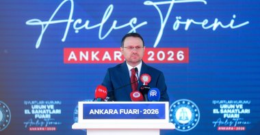 Justice Minister Akın Gürlek delivers a speech at the opening ceremony of the Prison Workshops and Handicrafts Fair, Ankara, Türkiye, Sept. 3, 2026. (AA Photo)