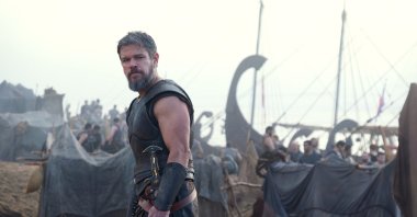 Matt Damon as Odysseus in a scene from "The Odyssey." (AP Photo)
