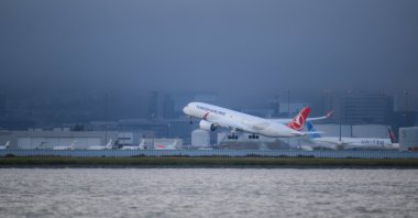 A Turkish Airlines plane takes off from the San Francisco International Airport, California, U.S., Aug. 17, 2026. (AA Photo)