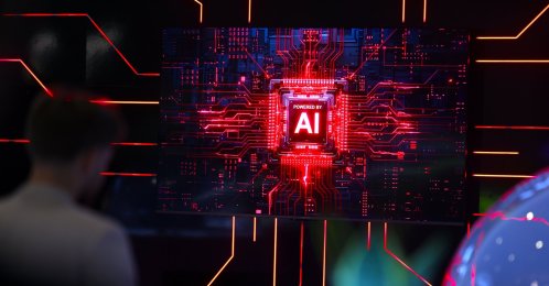 An AI logo is seen during the opening day of the IFA trade fair in Berlin, Germany, Sept. 2026. (EPA Photo)