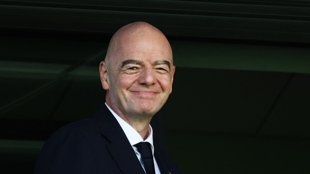 FIFA President Gianni Infantino reacts inside the stadium before the FIFA Under-20 Women's World Cup Group A match between Poland and Argentina at Arena Katowice, Katowice, Poland, Sept. 5, 2026. (Reuters Photo)