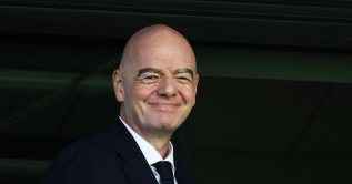 FIFA President Gianni Infantino reacts inside the stadium before the FIFA Under-20 Women's World Cup Group A match between Poland and Argentina at Arena Katowice, Katowice, Poland, Sept. 5, 2026. (Reuters Photo)