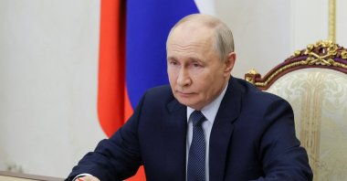 Russia's President Vladimir Putin chairs a meeting with permanent members of the Security Council via a video link, Moscow, Russia, Sept. 4, 2026. (Reuters Photo)