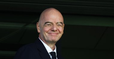 FIFA President Gianni Infantino reacts inside the stadium before the FIFA Under-20 Women's World Cup Group A match between Poland and Argentina at Arena Katowice, Katowice, Poland, Sept. 5, 2026. (Reuters Photo)