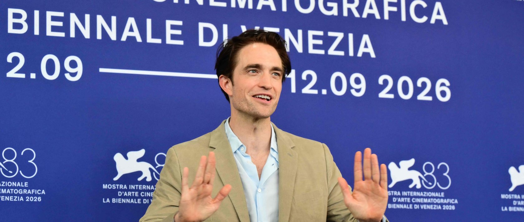 British actor Robert Pattinson attends the photocall of "Primetime" presented in competition at the 83rd International Venice Film Festival, at Venice Lido, Venice, Italy, Sept. 5, 2026. (AFP Photo)