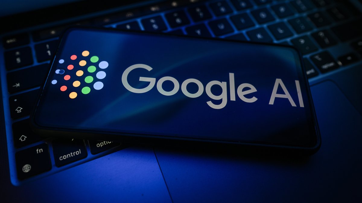 In this photo illustration, a Google AI logo is displayed on a smartphone on top of a laptop, Poland, May 11, 2026. (Getty Images Photo)