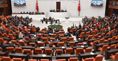 Lawmakers attend a session of the Turkish parliament, in Ankara, Türkiye, January 23, 2024. (AP Photo) 